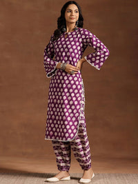 Libas Women Floral Printed Regular Pure Cotton Kurta with Salwar