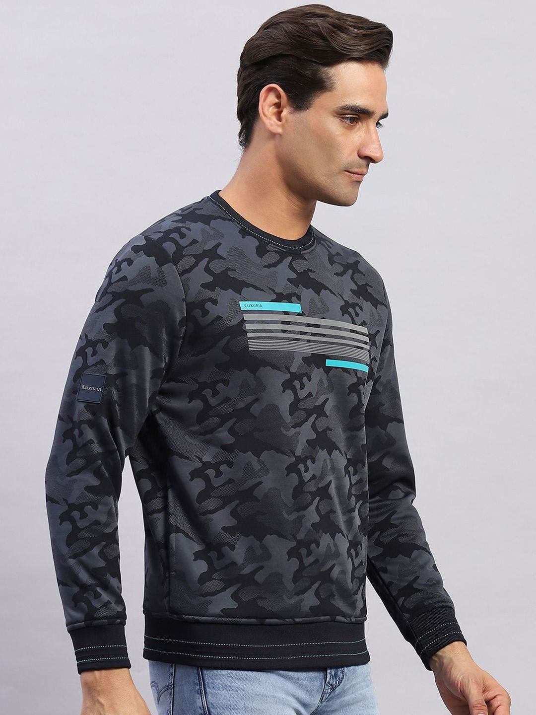 Monte Carlo Men Camouflage Printed Sweatshirt