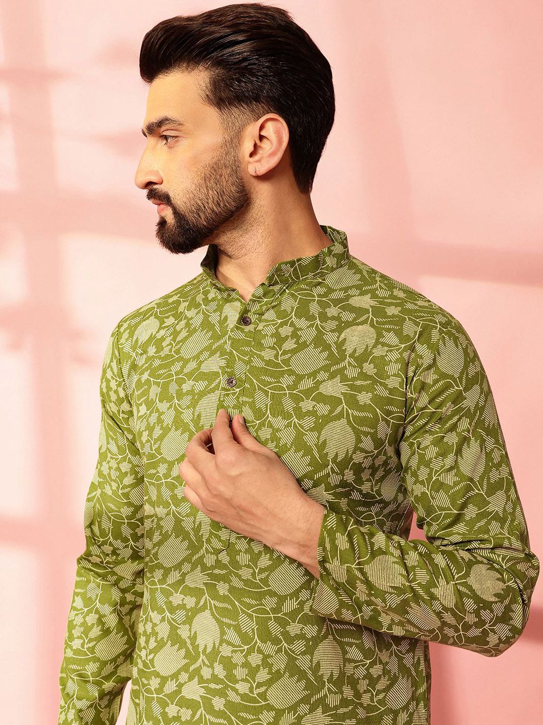Anouk Men Floral Printed Regular Kurta with Pyjamas