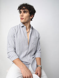 VASTRADO Men Classic Spread Collar Textured Slim Fit Casual Shirt