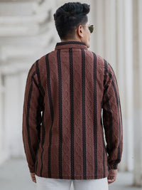 Powerlook Men Vertical Stripes Opaque Striped Casual Shirt