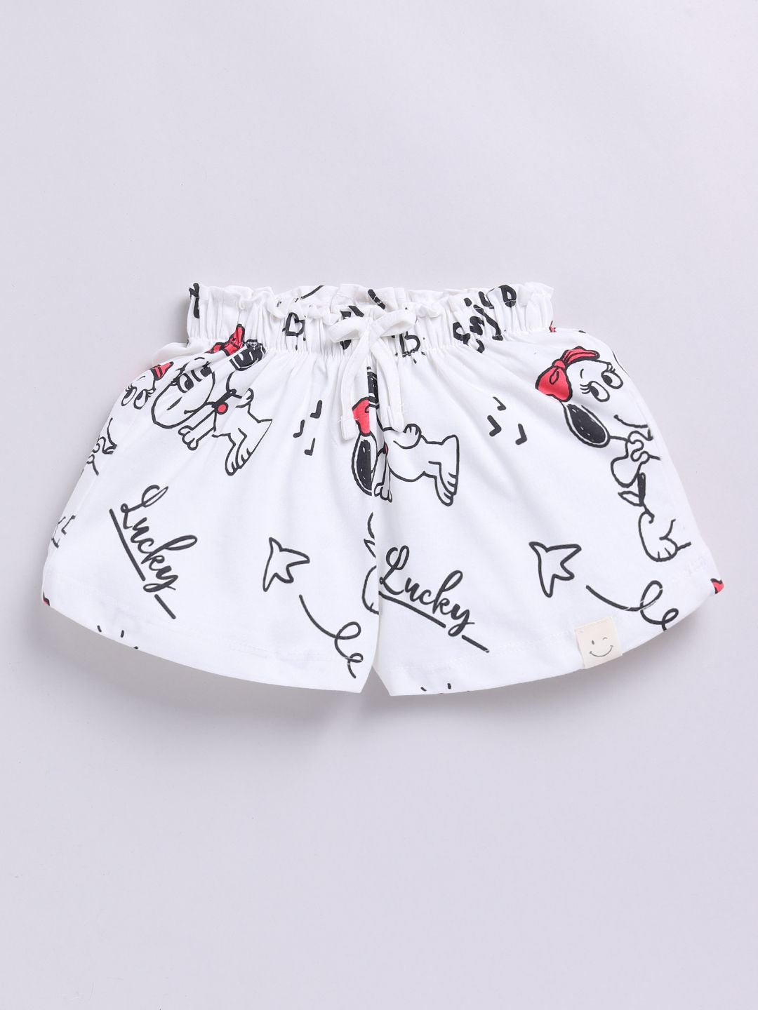 Happy Faces Kids Girls Snoopy Printed Pure Cotton Shorts