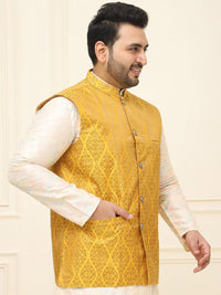 SOJANYA PLUS Men Plus Size Printed Mandarin Collar Nehru Jacket