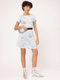 DressBerry Sketchy Sensation Floral Satin A-Line Dress
