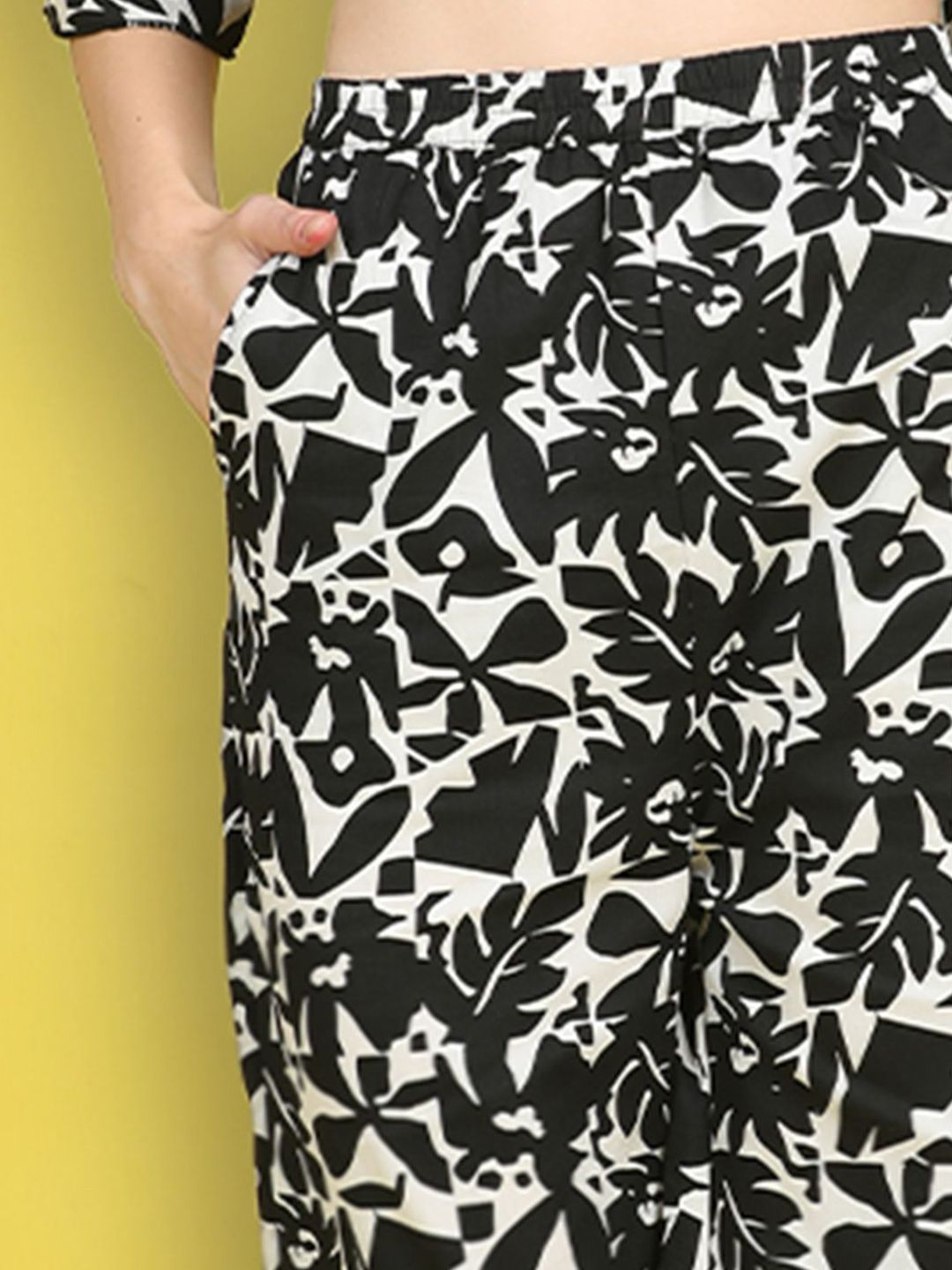 Cutiekins Girls Floral Printed Knitted Palazzos