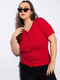 SASSAFRAS Curve Women Plus Size Shirt Style Top