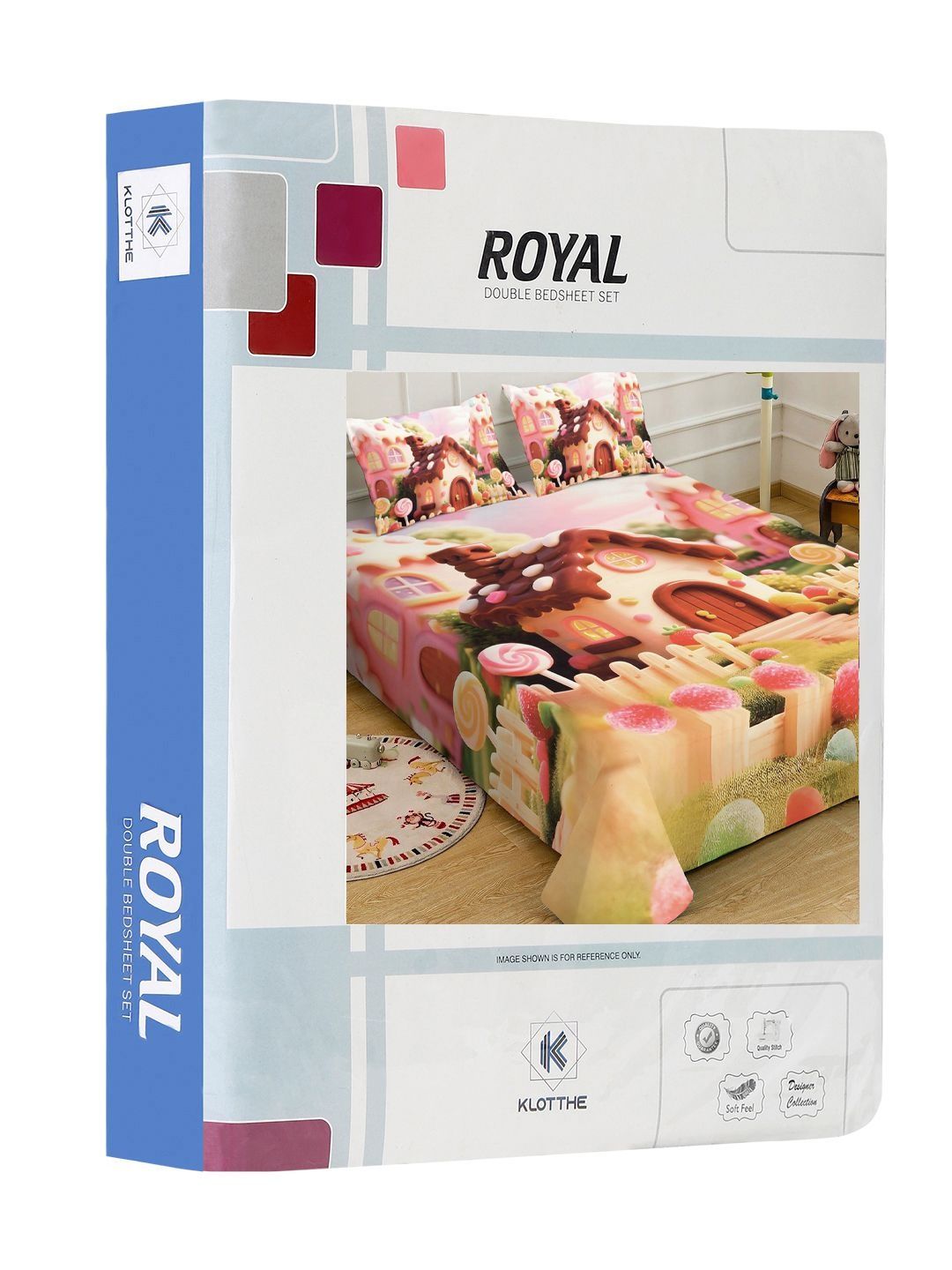KLOTTHE Cream-colored Cartoon Characters Printed 400 TC King Superfine Bedsheets