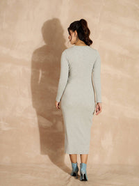 SASSAFRAS Women Full Sleeves Bodycon Midi Dress