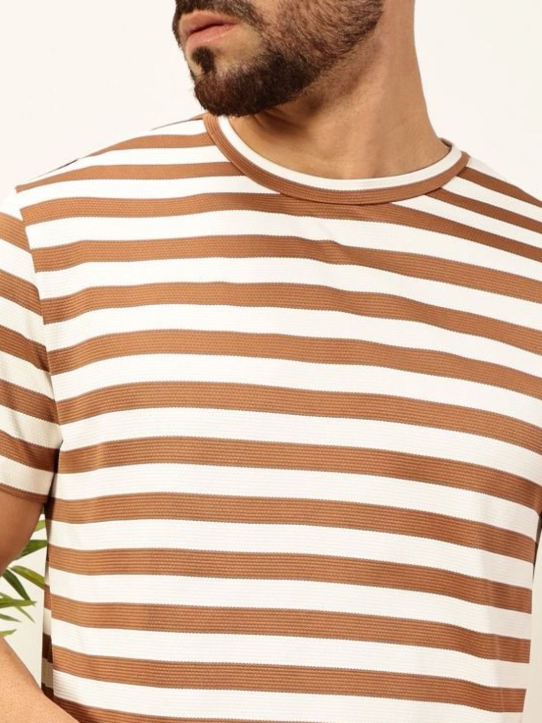 Thomas Scott Men Anti Odour Striped Round Neck T-shirt