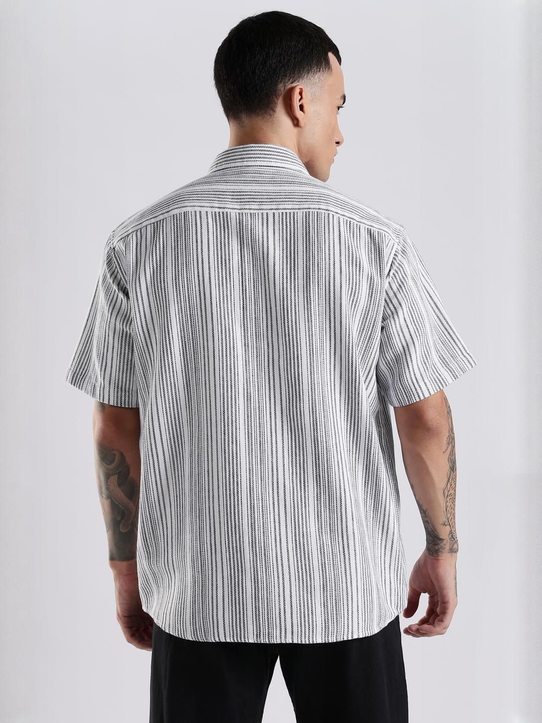ADRO Comfort Striped Cotton Oversized Casual Shirt