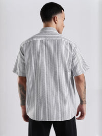 ADRO Comfort Striped Cotton Oversized Casual Shirt