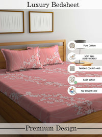 Myntra Elegant Homes Multicoloured Floral 400 TC King Bedsheet with 2 Pillow Covers