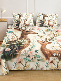 Myntra Elegant Homes Animal Printed Fitted 400 TC King 7D Bedsheet With 2 Pillow Cover
