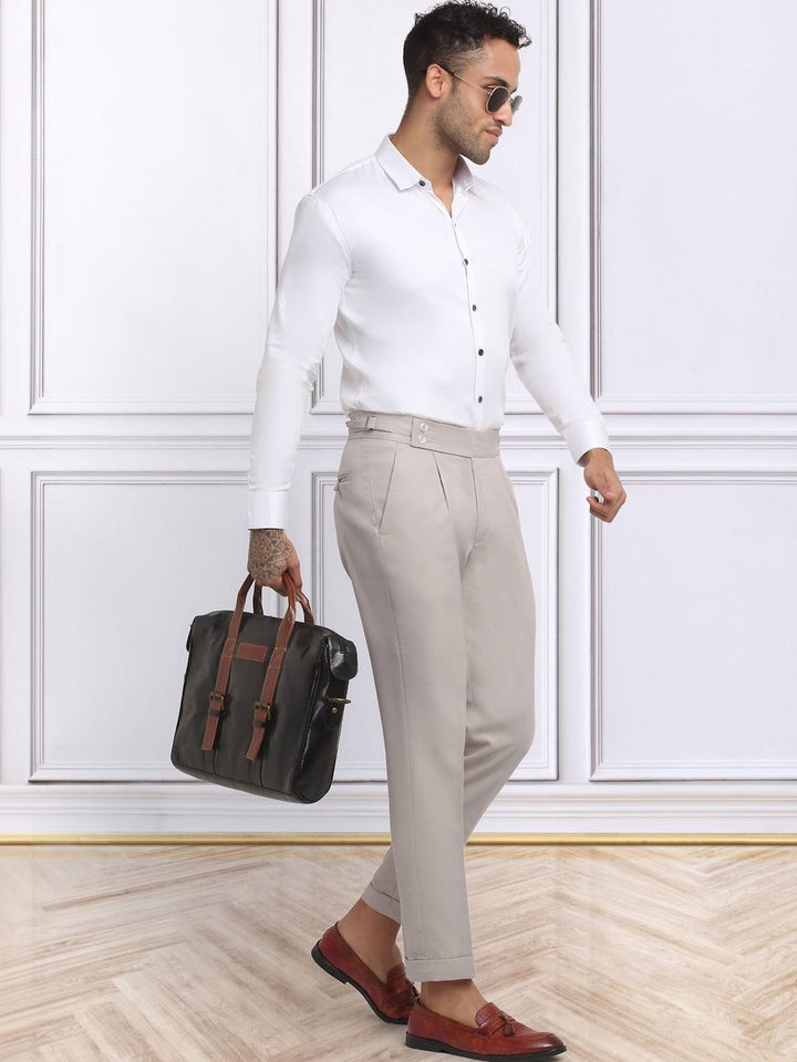 Moda Rapido Men Slim Fit High-Rise Easy Wash Trousers