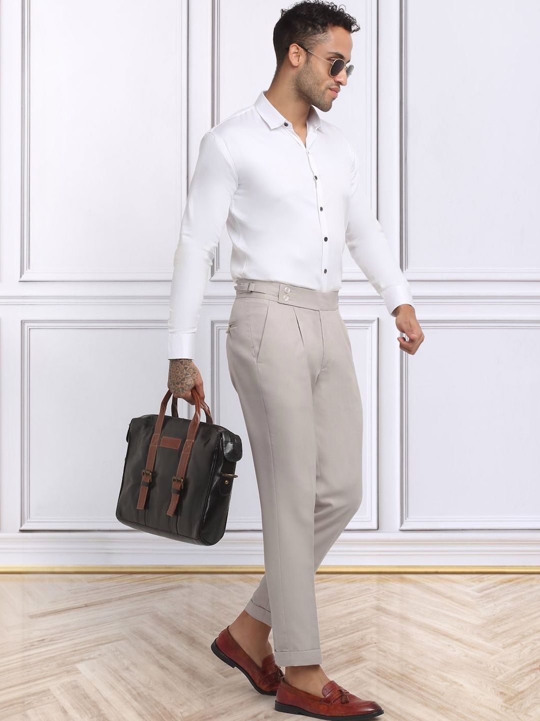 Moda Rapido Men Slim Fit High-Rise Easy Wash Trousers