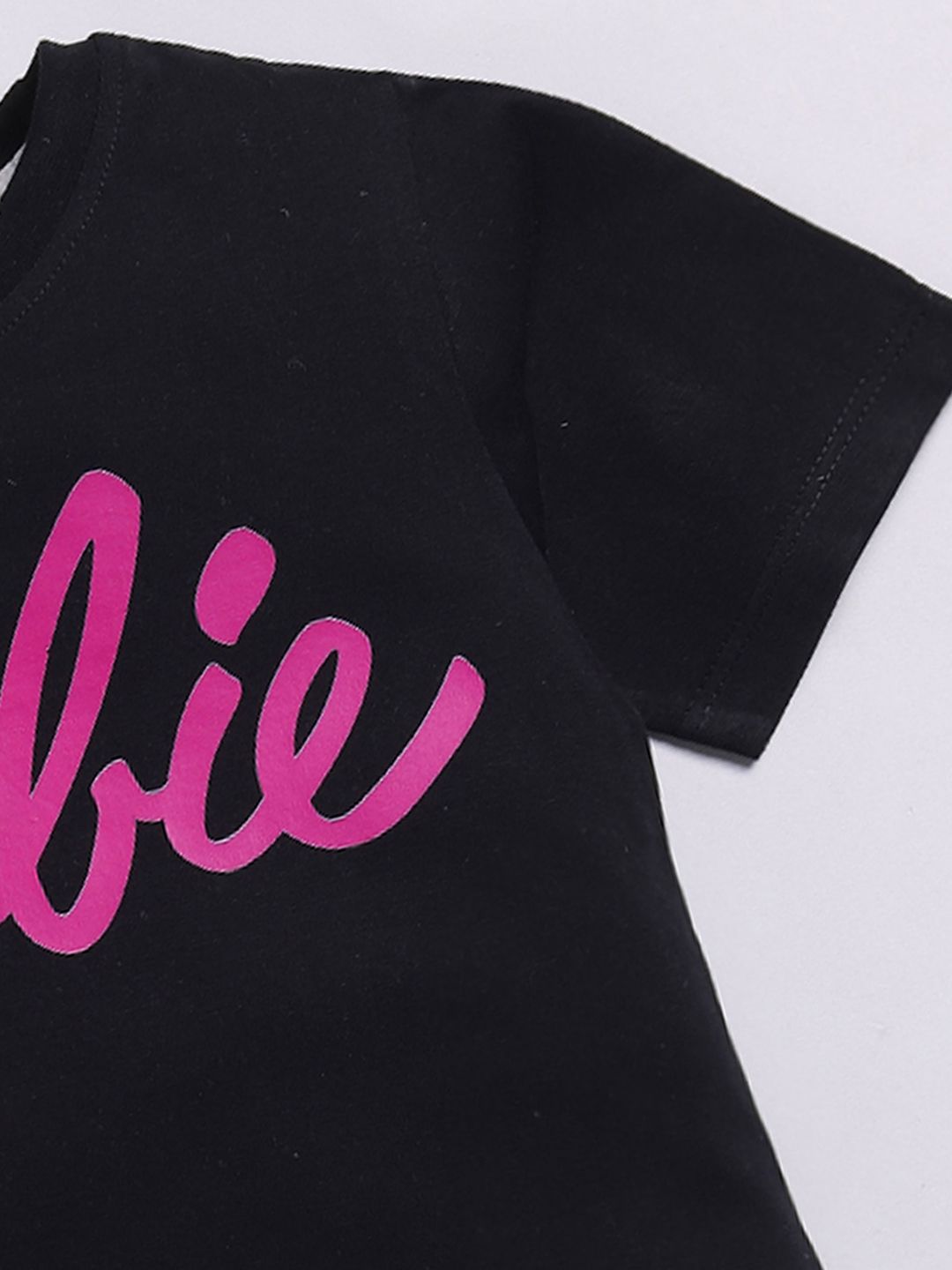 Happy Faces Girls Barbie Printed Pure Cotton Longline T-shirt