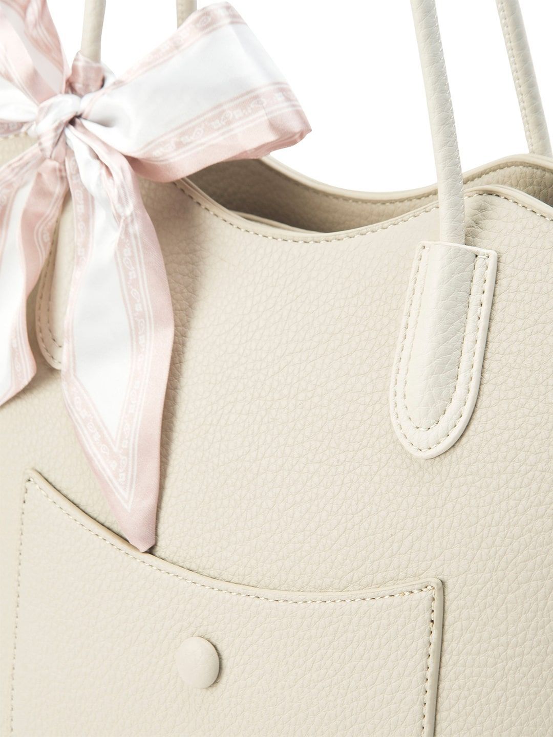 Lino Perros Colourblocked Oversized Bucket Tote Bag with Bow Detail