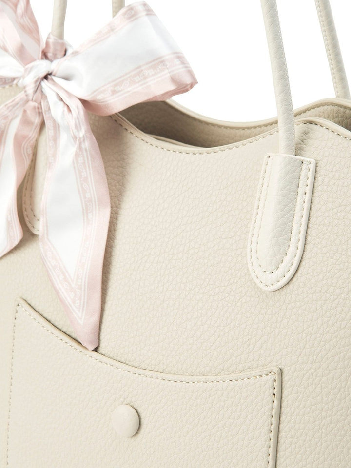 Lino Perros Colourblocked Oversized Bucket Tote Bag with Bow Detail
