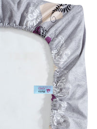 Myntra Elegant Homes Purple & White Printed Set Cadar King 400 Cotton TC Bercetak