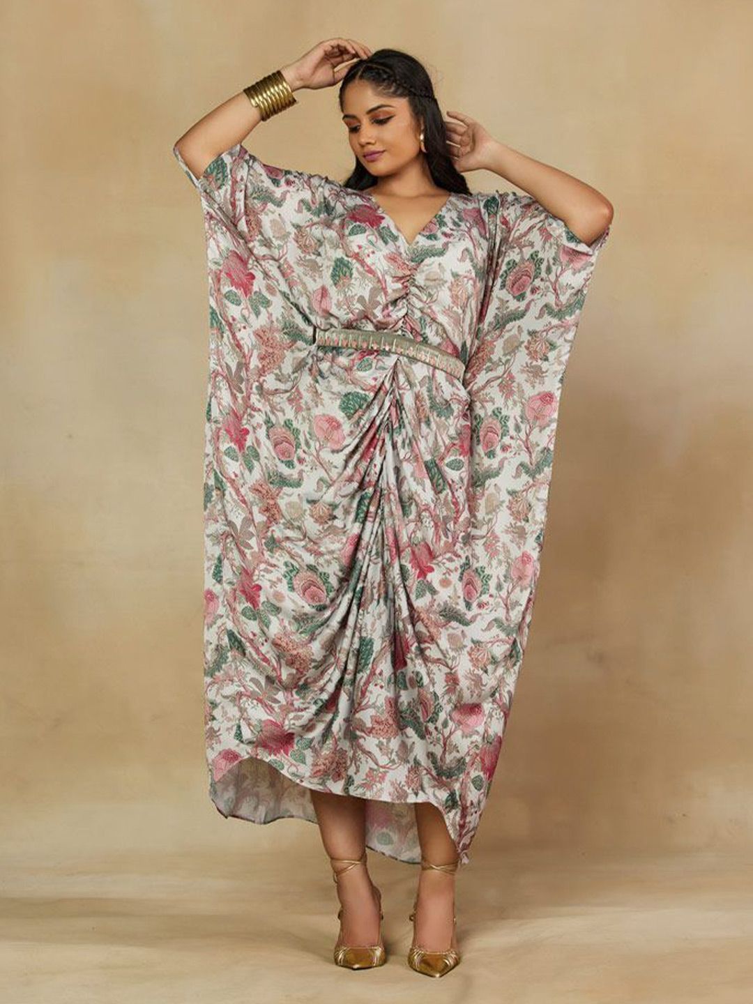 Mamicha Floral Printed  A-Line Dress