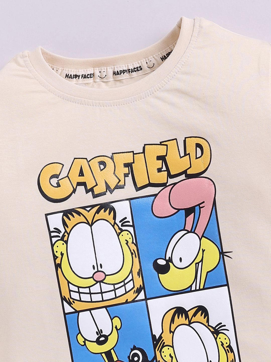 Happy Faces Boys Garfield Printed Pure Cotton T-shirt