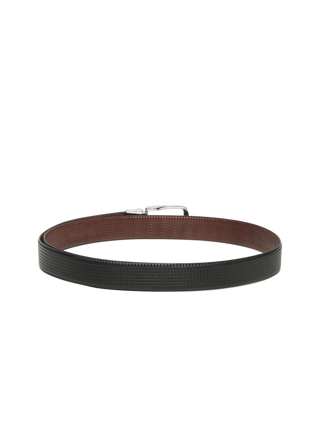 Teakwood Leathers Men Textured Leather Reversible Formal Belt