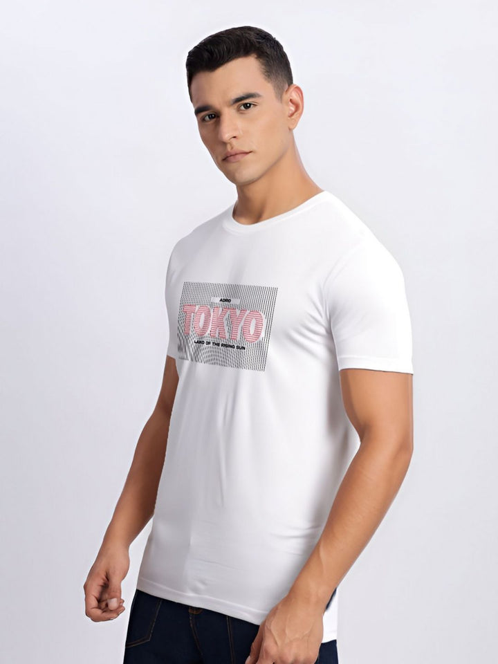 ADRO Men Typography Printed Round Neck Cotton T-shirt