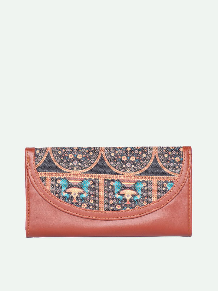 ZOUK Women Ethnic Motifs Printed Leather Card Holder