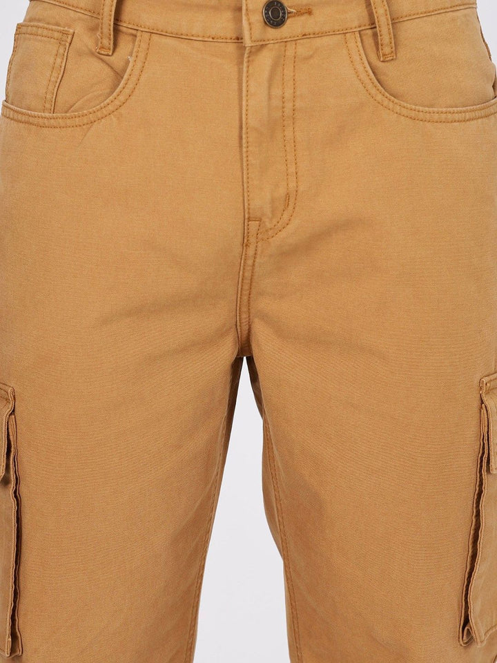 Eszett Lelaki Cotton Solid Baggy Cargos Trousers