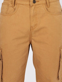 Eszett Lelaki Cotton Solid Baggy Cargos Trousers