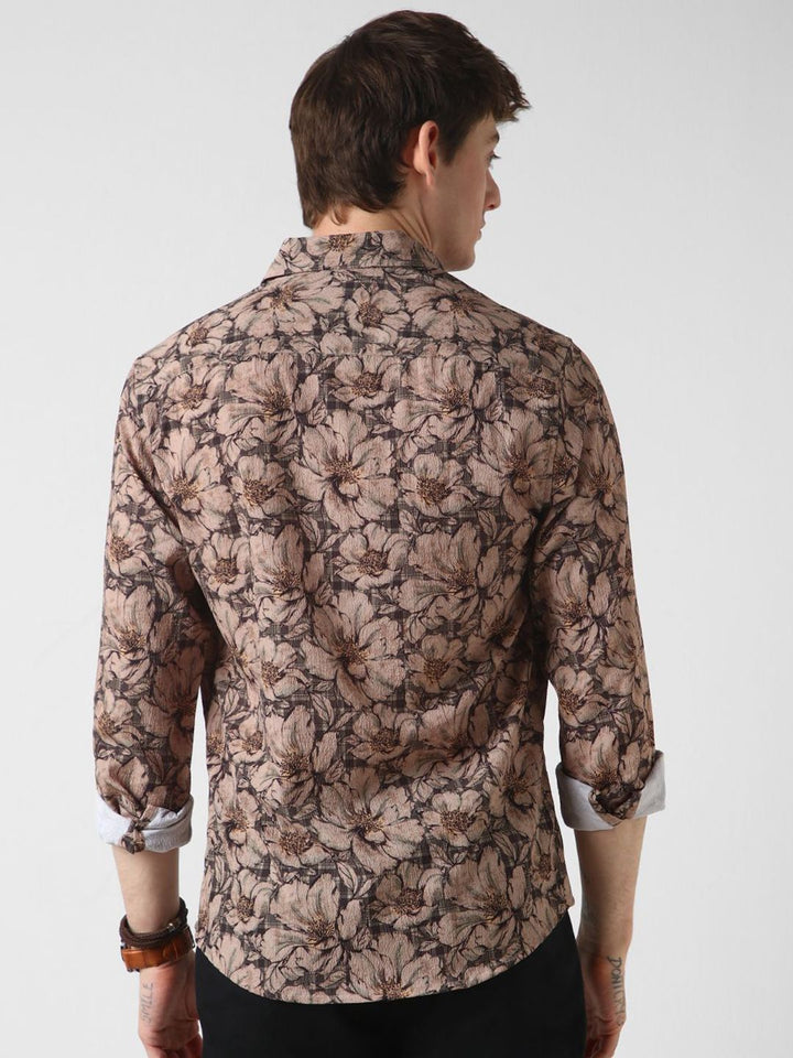 VASTRADO Men Classic Cutaway Collar Floral Printed Slim Fit Casual Shirt