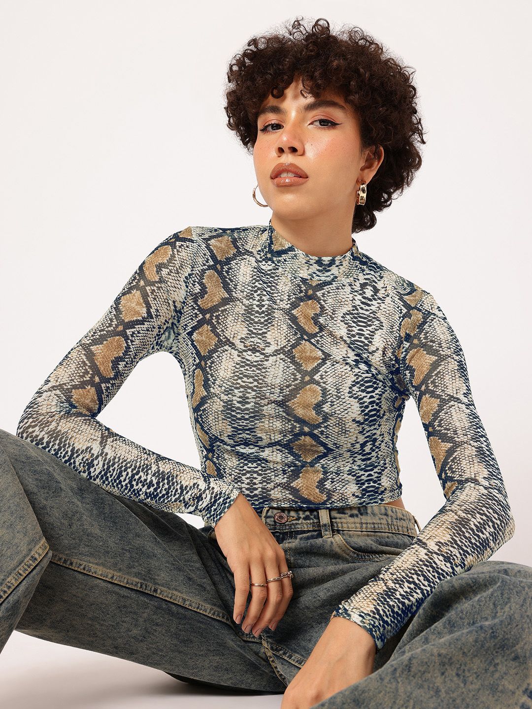 DressBerry Wild Card Crop Fitted Top