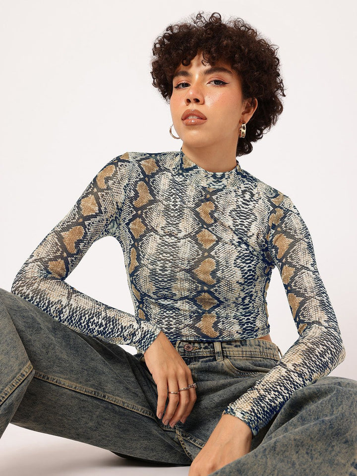 DressBerry Wild Card Crop Fitted Top