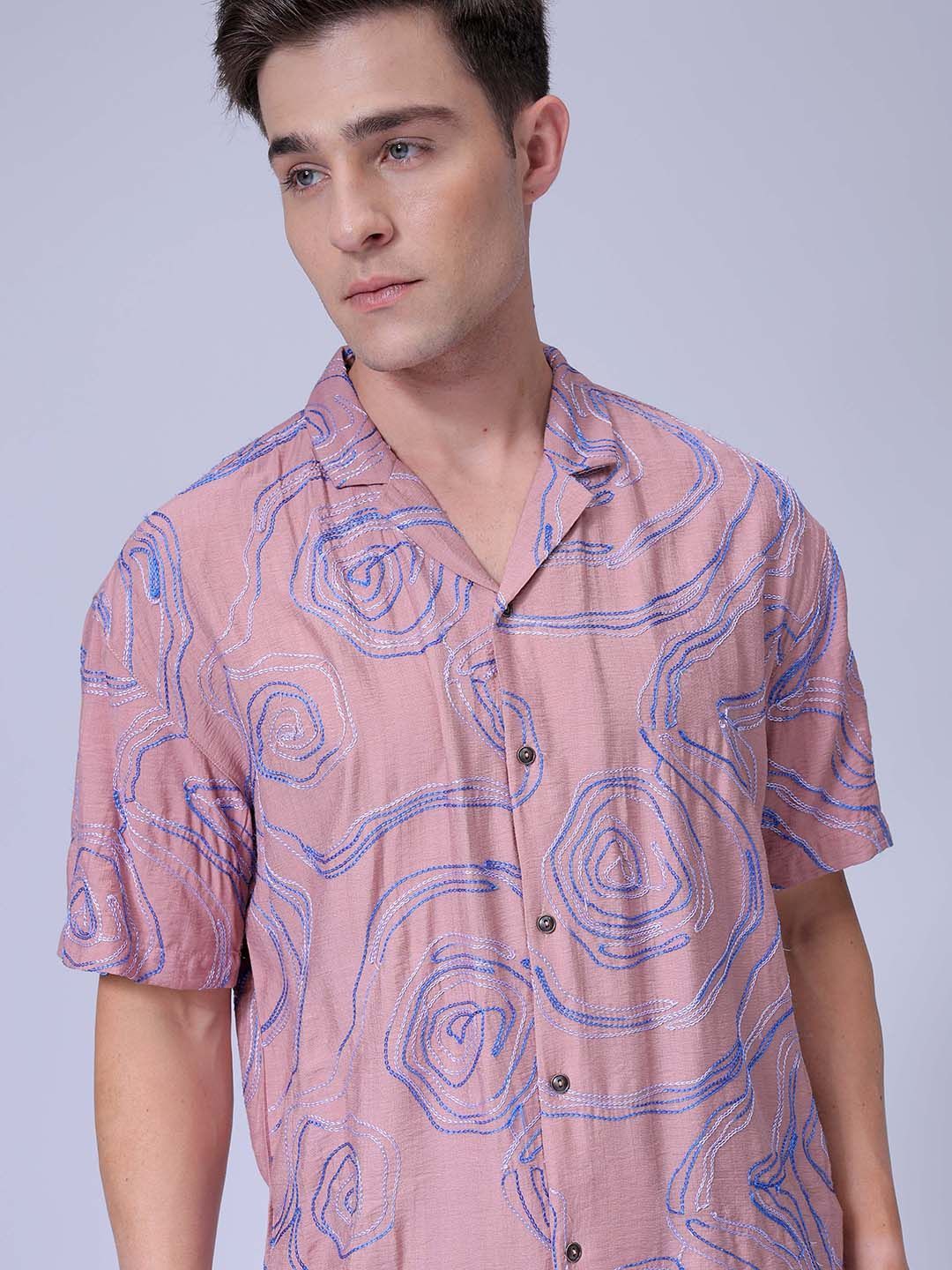 The Indian Garage Co Men Relaxed Fit Embroidery Resortwear Shirt