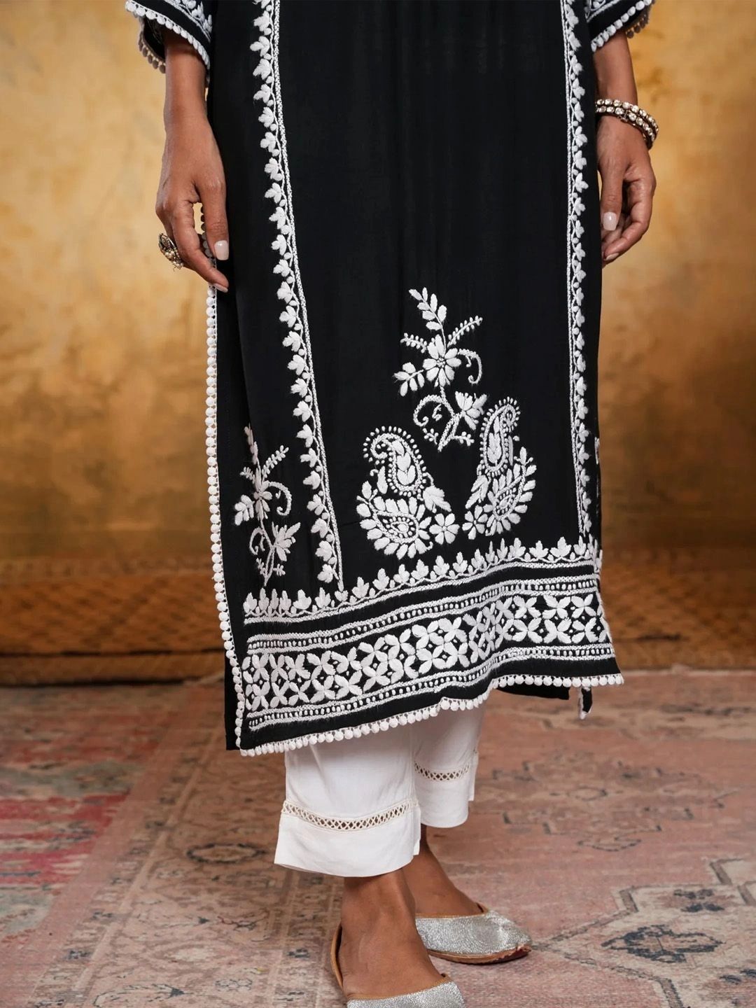 House of Chikankari Women Ethnic Motifs Embroidered Thread Work Kurta