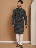 Anouk Ethnic Motifs Mandarin Collar Long Sleeves Pure Cotton Kurta Set