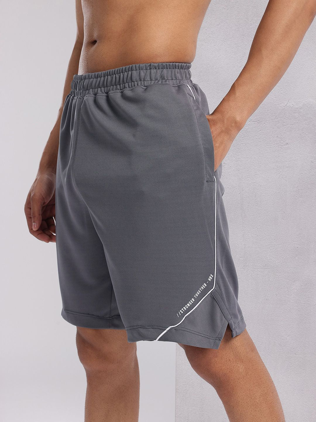 HRX by Hrithik Roshan Men Typography Print Detail Rapid-Dry Training Shorts