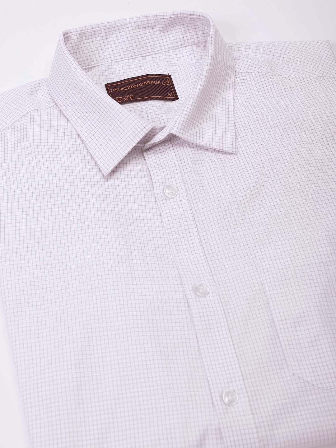 The Indian Garage Co. X Luxe Men Spread Collar Micro Checked Slim Fit Formal Shirt