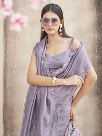 Tikhi Imli Ethnic Motifs Mirror Work Saree