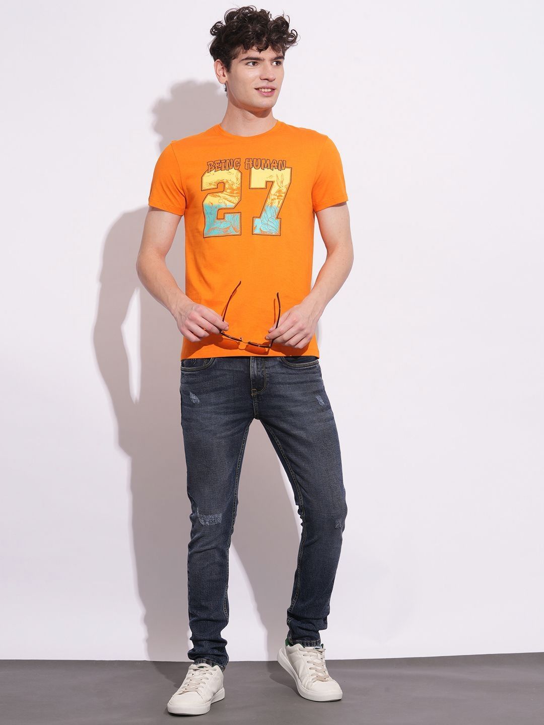 Being Human Men Typography Printed Round Neck Cotton T-shirt