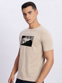 ADRO Typography Printed Round Neck Cotton T-shirt