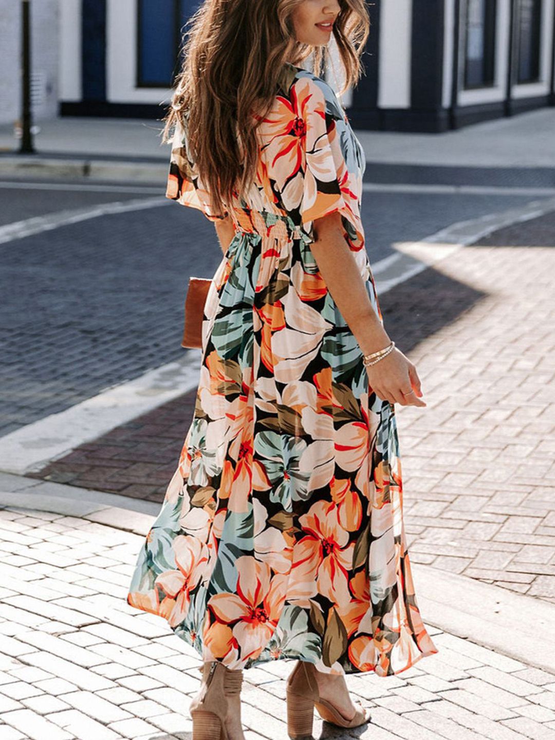 all about you Floral Printed Slits Maxi Dress