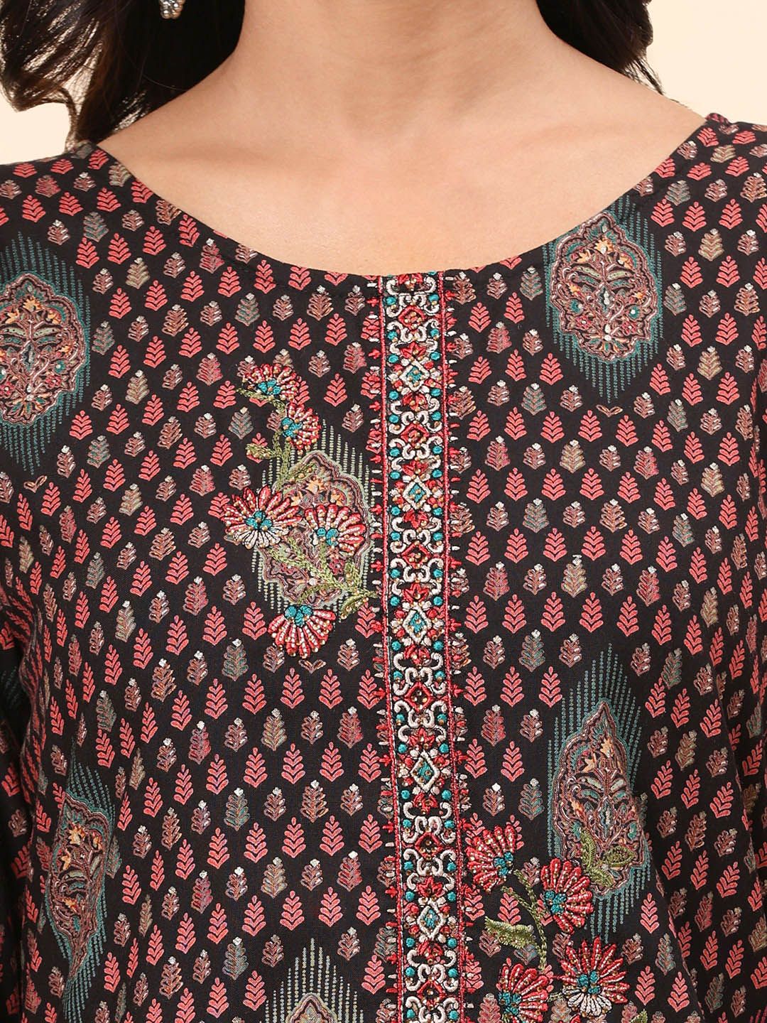 Mamicha Women Ethnic Motifs Printed Regular Pure Cotton Kurta with Trousers & With Dupatta