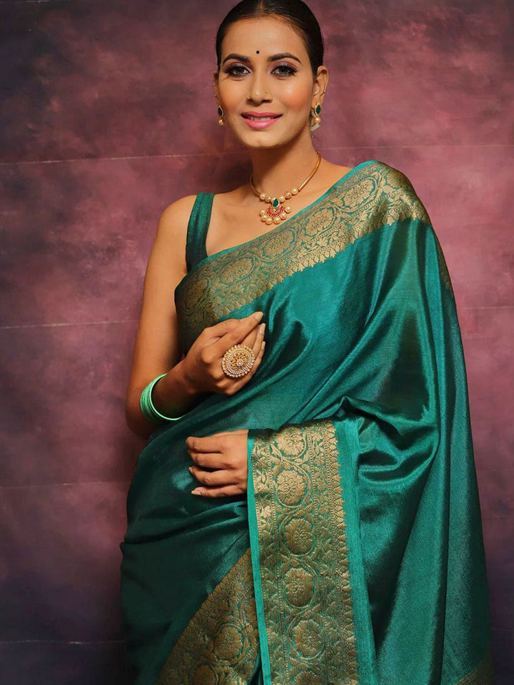 KALINI Solid Zari Banarasi Saree