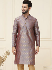 SOJANYA Kurta Lurus Kolar Jalur Bercetak Geometrik