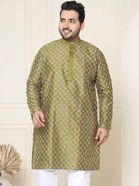 SOJANYA PLUS Size Geometric Printed Band Collar Straight Kurta