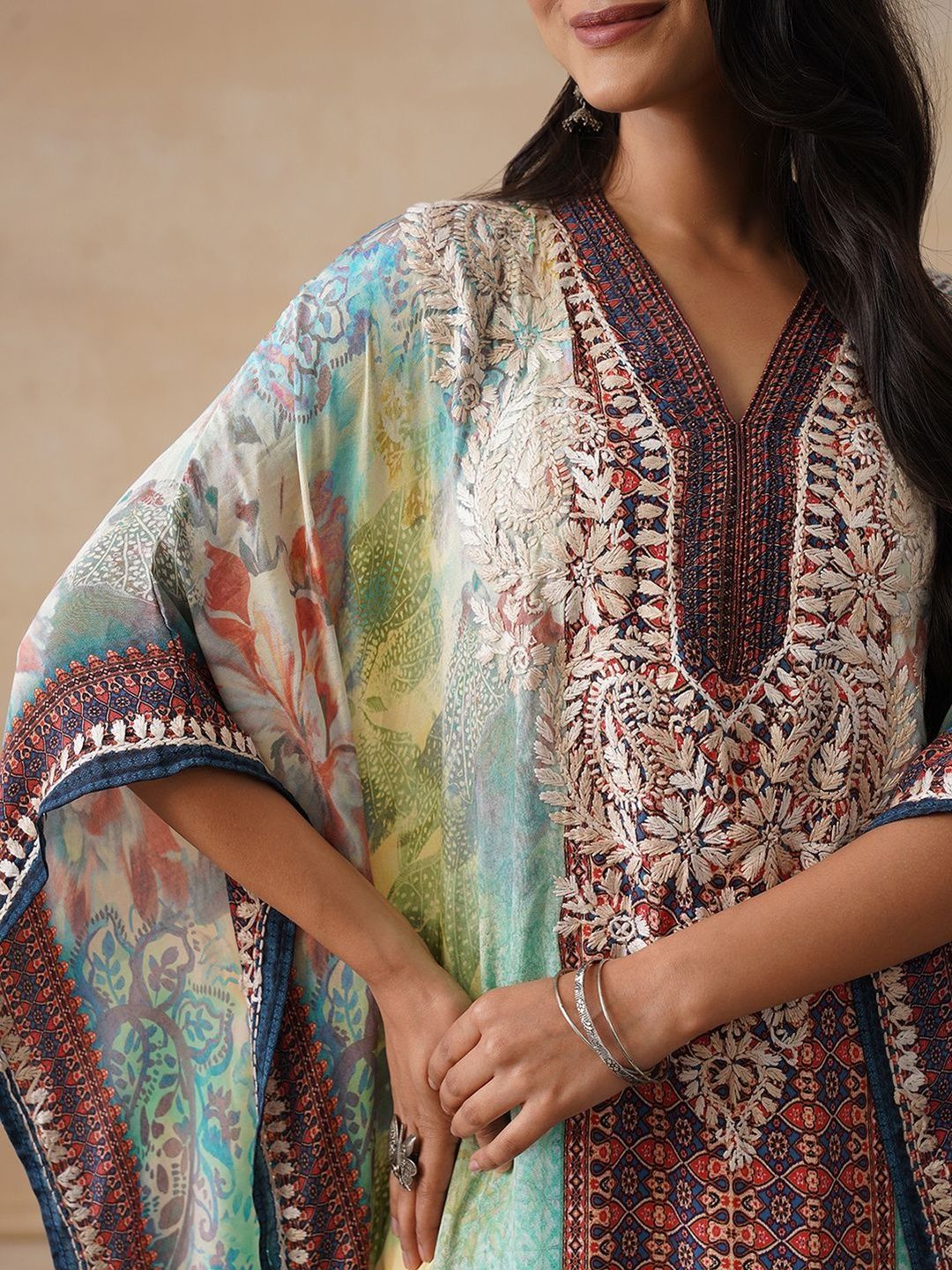 Rumah Chikankari Wanita Bercetak Chikankari Crepe Kurta