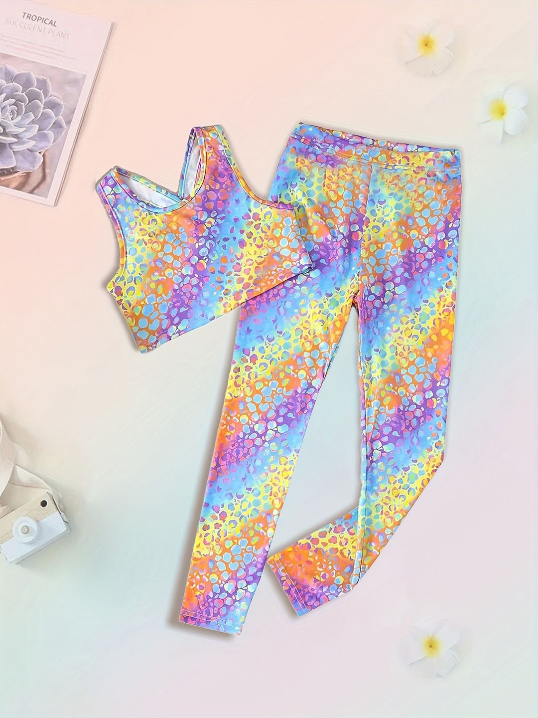 YK Girls Printed Top with Trousers