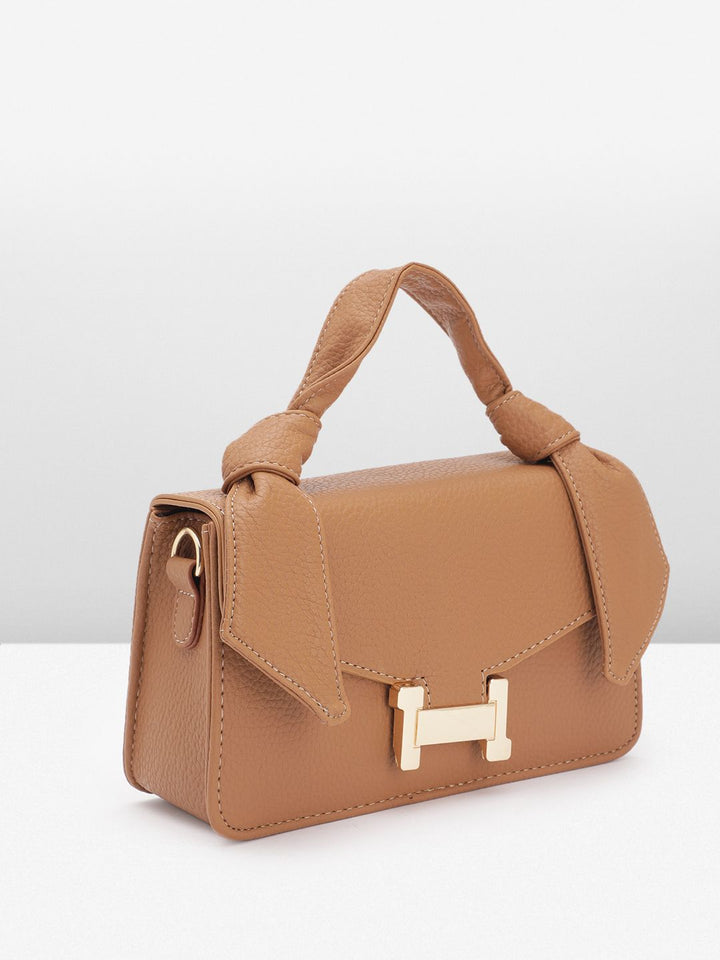 DressBerry Brand Logo Embossed Textured Satchel