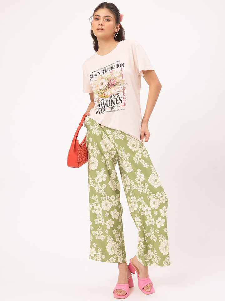 DressBerry Flower Fantasy Printed Relaxed Tee